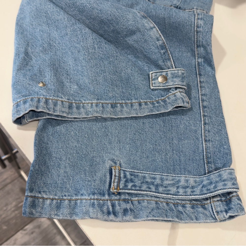 Mango MNG Cargo Jeans Womens 10 Blue Denim Cargo‎ Baggy Grunge Pockets NWT - Picture 8 of 16